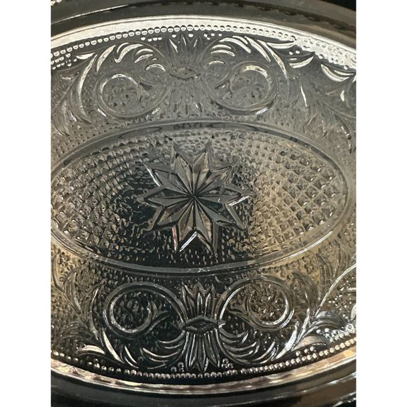 DUNCAN MILLER Sugar Cream Coffee Tea Set Tray Vintage Retro Glass MANGANESE - Picture 8 of 16